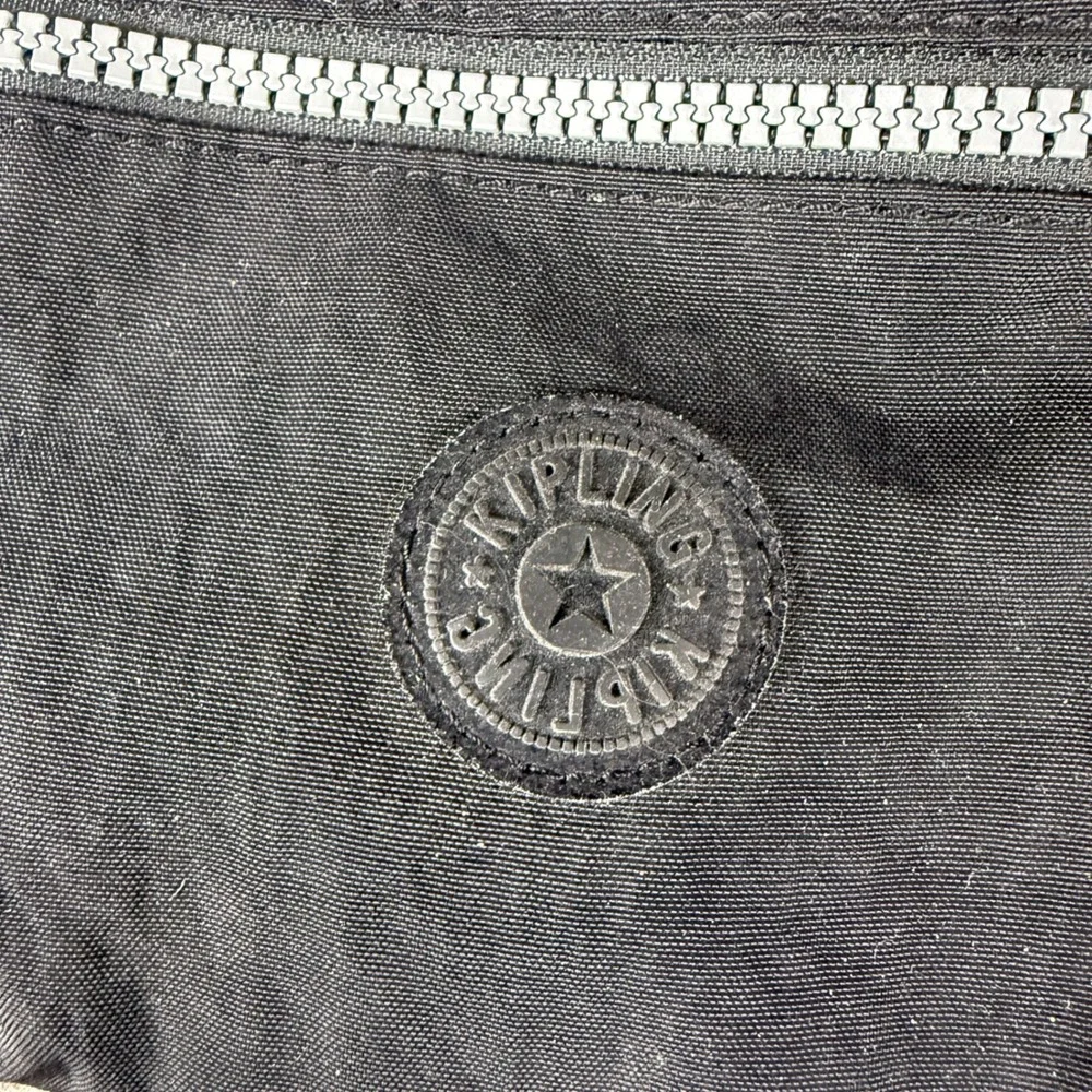 Kipling Black Nylon Crossbody Bag Multi Zip Shoulder Travel Purse Small